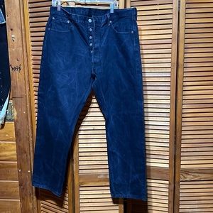 Levi 501 bootcut jeans dark blue button fly front